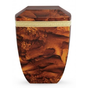 Marmor Edition Biodegradable Cremation Ashes Urn – Italian Marble Effect – Rustic Auburn Reddish Brown